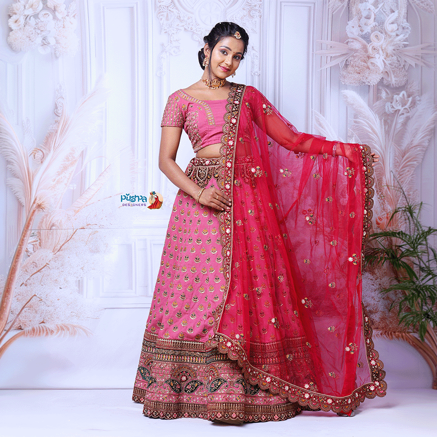 Pink Party ware Lehenga view 2