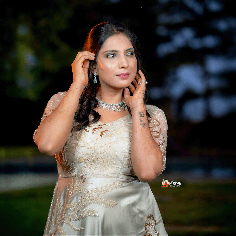 Cream Full Beats Party Ware Gown view 4