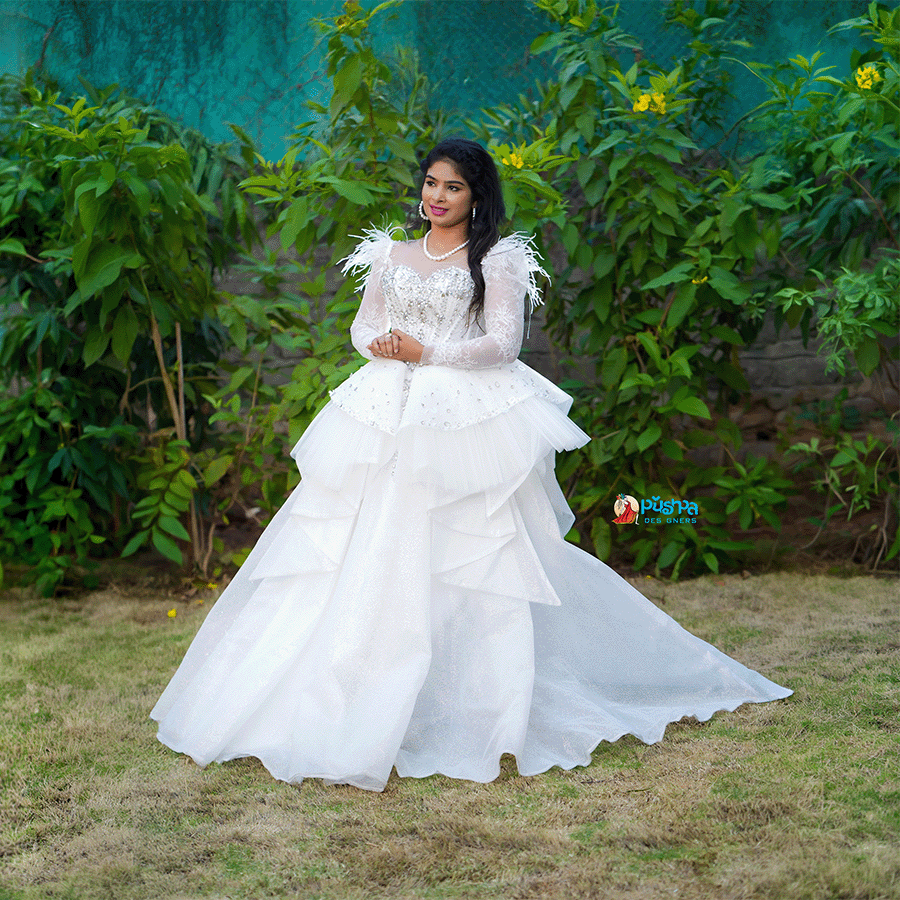 White Christian Gown — Pushpa Designers