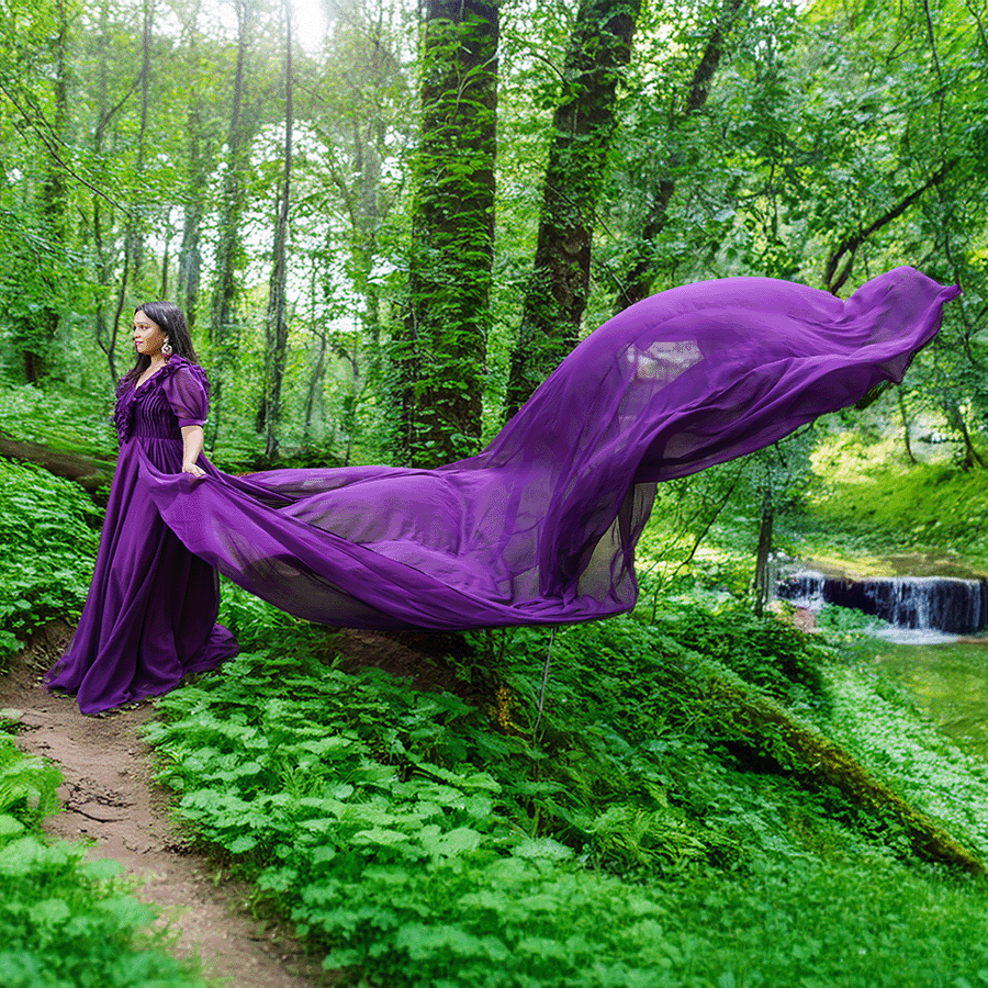 Violet Single Tail Gown view 3