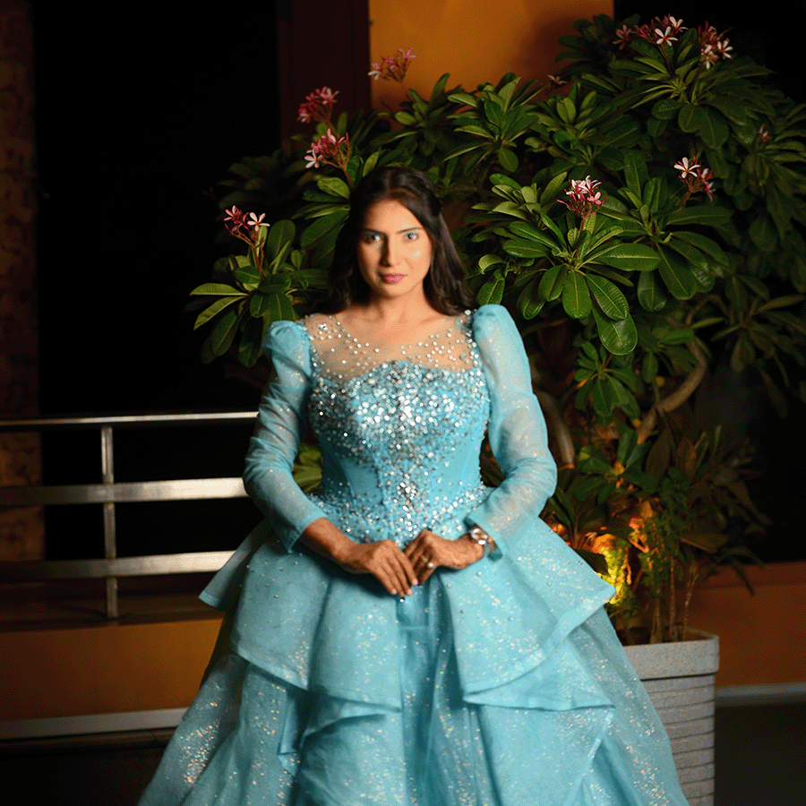 Sky Blue Heavy Ballgown view 2