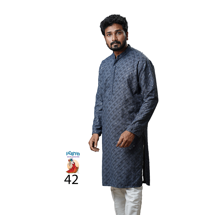 Navy Blue kurta view 2