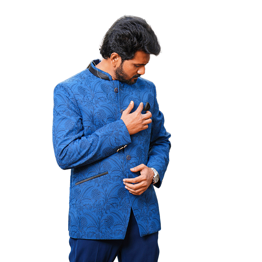 Blue Single Jodhpur Blazer view 2