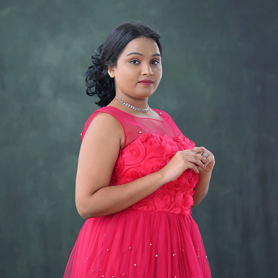 Pink Netted Ball Gown view 3