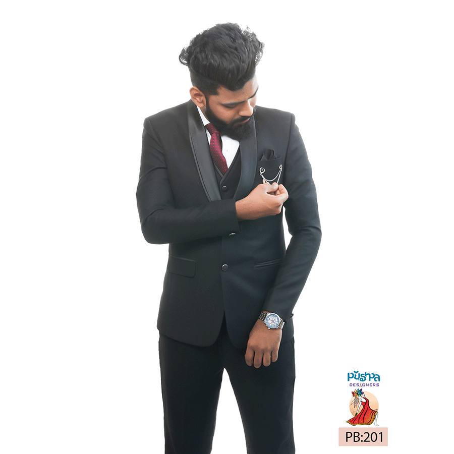 Black Plan Suit — Pushpa Designers