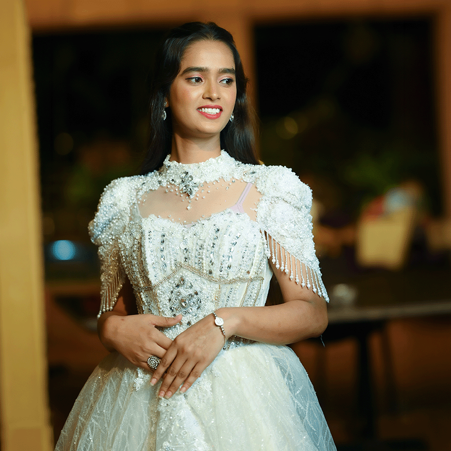 White Christian Gown — Pushpa Designers