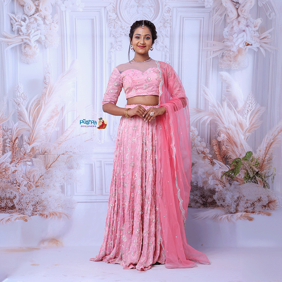Light Pink Lehenga view 3