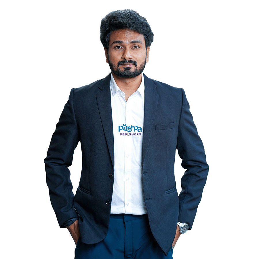 Navy Blue Single Blazer — Pushpa Designers