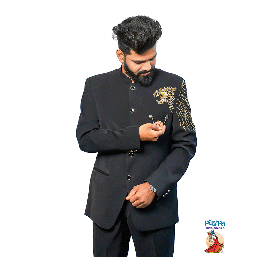 Black Lion Jodhpuri Suit view 2