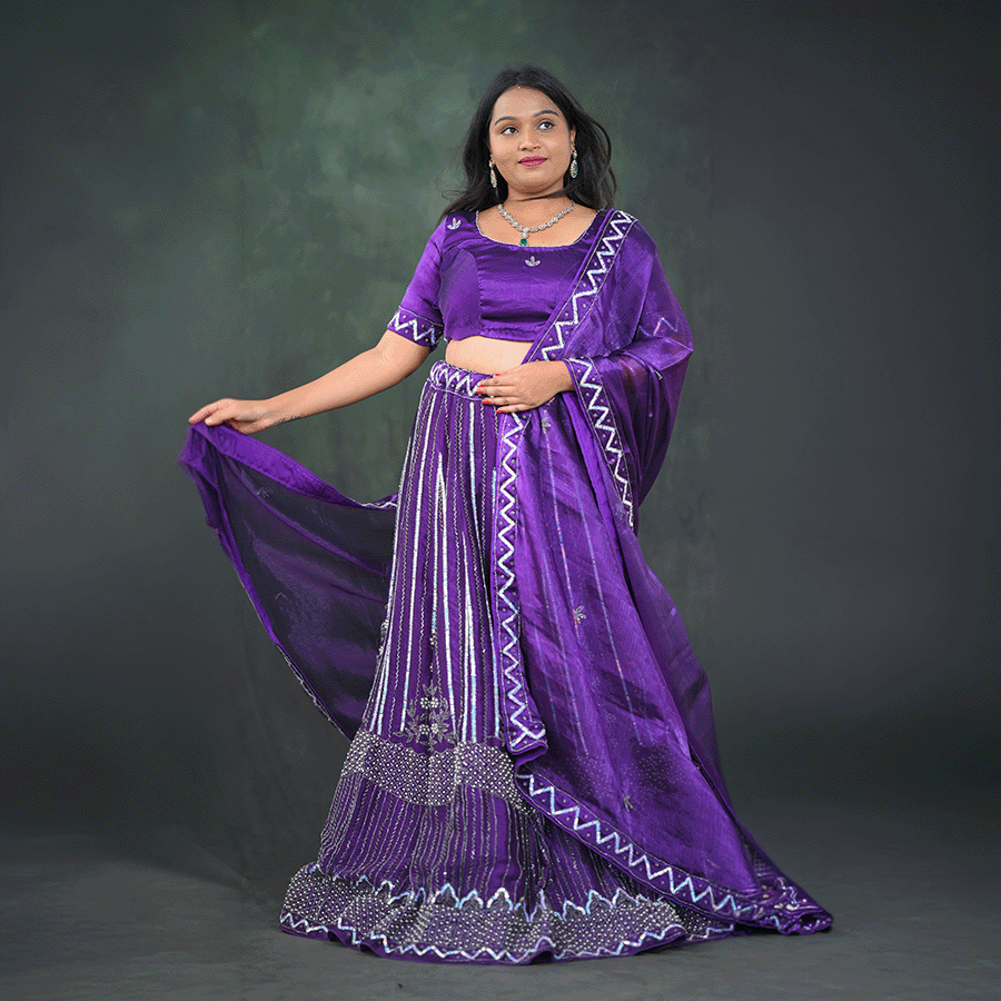 Violet Designer Lehenga view 2
