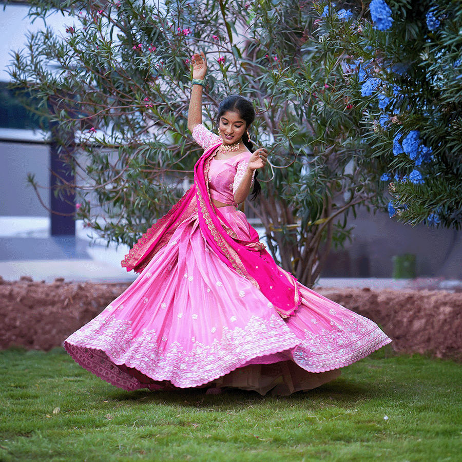 Baby Pink Designer Lehenga — Pushpa Designers
