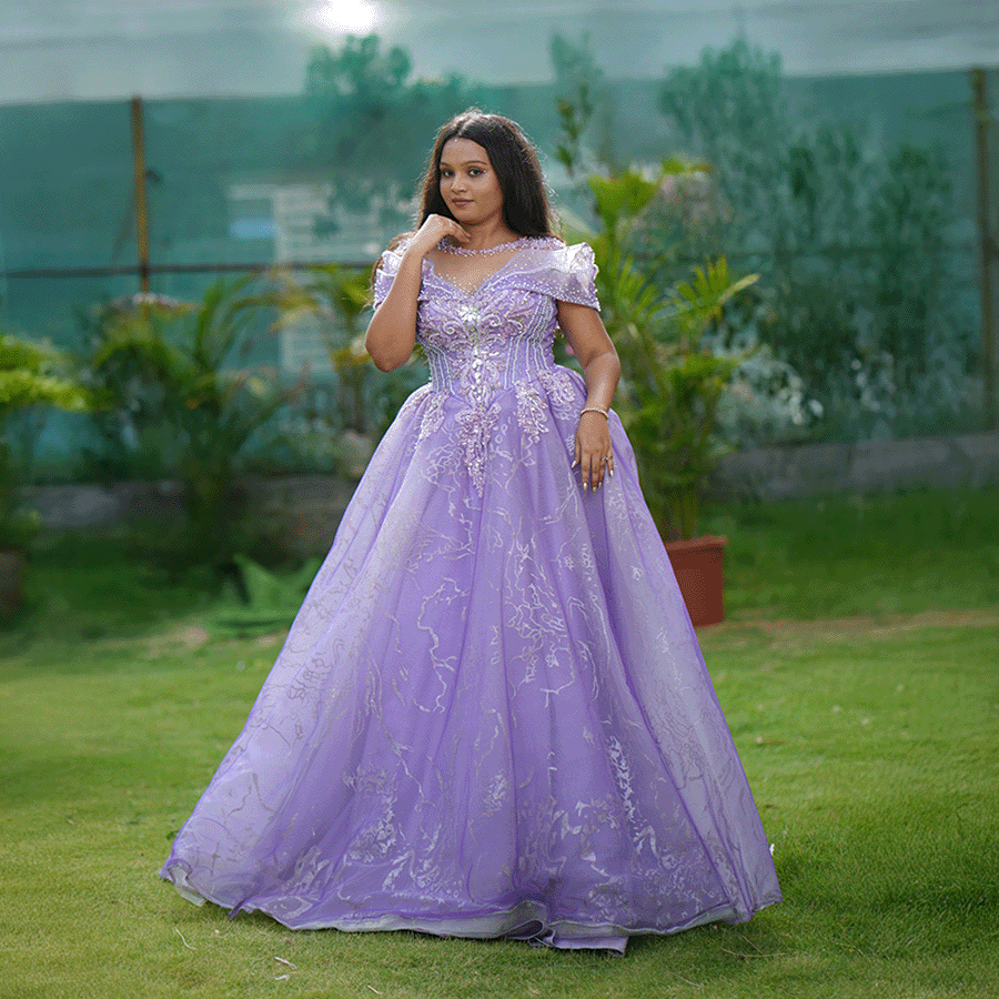 Lavender Party Ware Ball Gown