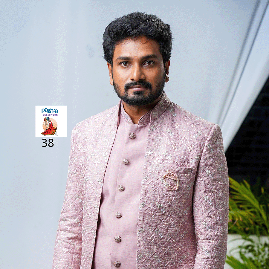 Peach Pink Indo-Western — Pushpa Designers