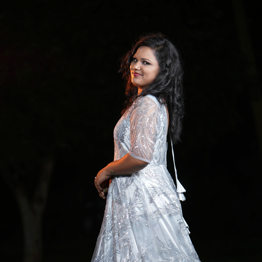 Gray Designer Ball Gown view 2
