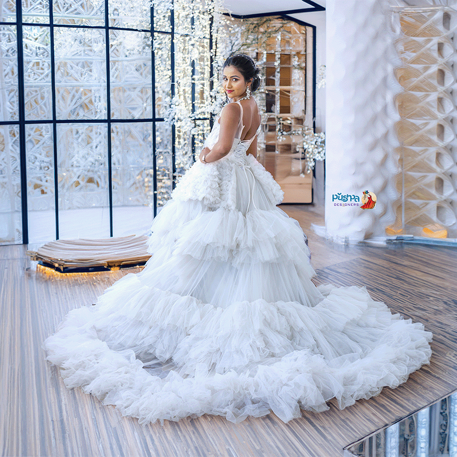 White Heavy Gown — Pushpa Designers