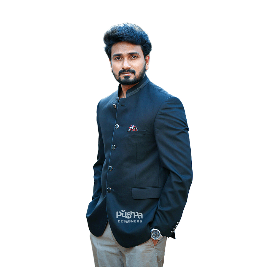 Navy Blue Jodhpur Suit — Pushpa Designers