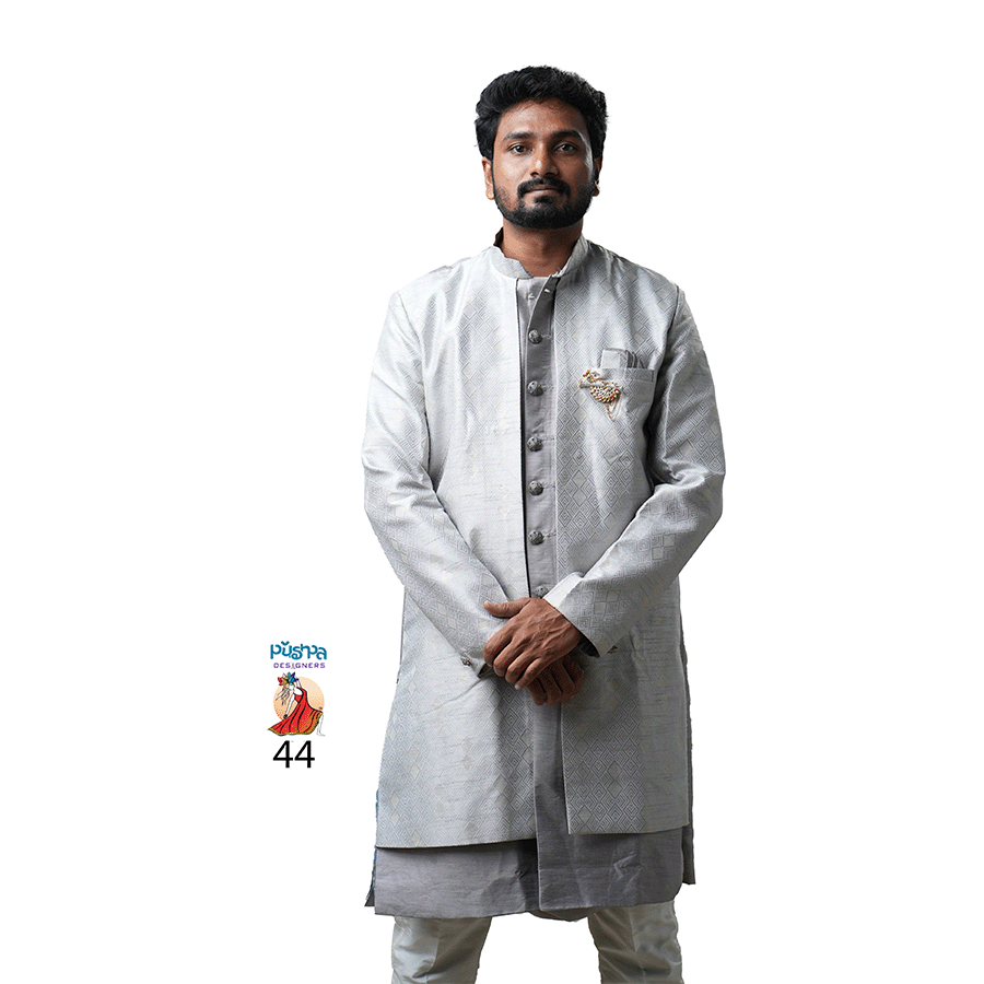 Gray Colour Indo-Western — Pushpa Designers