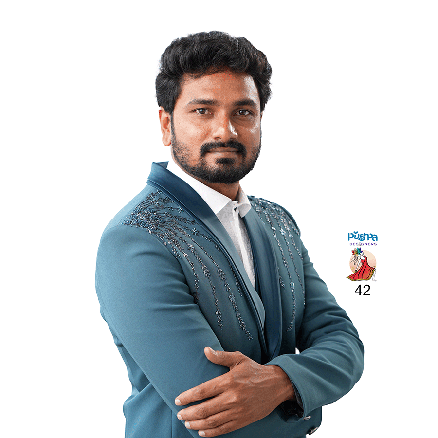 Teal Blue Designer Suit — Pushpa Designers