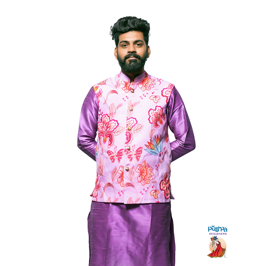 Purple Light Pink Kurta view 2